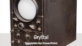  Presentation with signal - Colorful presentation theme enhanced with signal analysis - old oscillograph isolated backdrop and a tawny brown colored foreground