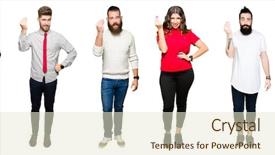  Presentation with isolated paw prints over white - Cool new PPT layouts with signal person - collage of people over white backdrop and a  colored foreground