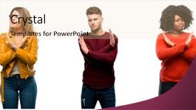  Presentation with group of people praying to god - Slide set featuring signal person - group of cool people woman background and a lemonade colored foreground