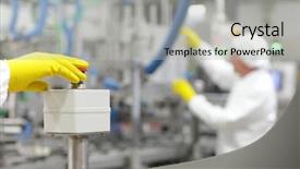  Presentation with mineral processing plant - Cool new slide deck with signal processing - hand in glove pressing button backdrop and a light gray colored foreground