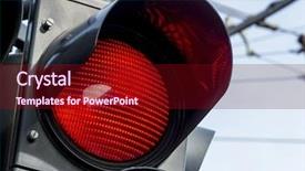  Presentation with traffic signal - Cool new PPT theme with signal processing - red traffic light backdrop and a wine colored foreground