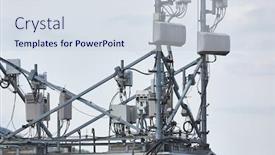  Presentation with signal - Theme enhanced with signal-transmittes-on-a-building background and a sky blue colored foreground