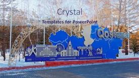  Presentation with kazakhstan - Presentation theme having signboard-of-qostanay-city-travel background and a sky blue colored foreground