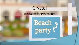  Presentation with beach party invitation - Audience pleasing PPT theme consisting of signboard with text beach party backdrop and a lemonade colored foreground