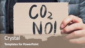  Presentation with signboard - Audience pleasing presentation theme consisting of signboard with the text co2 backdrop and a coral colored foreground