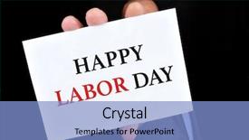  Presentation with labor - Audience pleasing PPT layouts consisting of signboard with the text happy backdrop and a light blue colored foreground