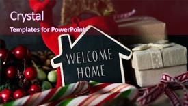  Presentation with candy canes - Slides with signboard with the text welcome background and a tawny brown colored foreground