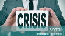  Presentation with signboard - Slide set having signboard with the word crisis background and a ocean colored foreground