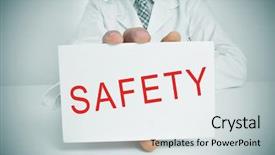 Presentation with signboard - PPT theme consisting of signboard with the word safety background and a light gray colored foreground