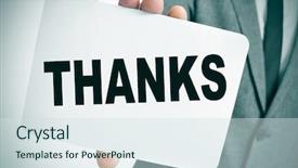  Presentation with signboard - Colorful PPT layouts enhanced with signboard with the word thank backdrop and a sky blue colored foreground