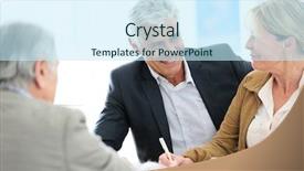  Presentation with real estate investment - Colorful slide deck enhanced with signed contract - senior couple meeting real-estate agent backdrop and a cool aqua colored foreground