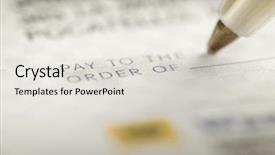  Presentation with personal - Beautiful theme featuring signing a check for personal backdrop and a light gray colored foreground