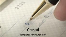  Presentation with personal - Beautiful theme featuring signing a check for personal backdrop and a light gray colored foreground