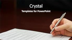  Presentation with contract - Slides with signing a contract background and a black colored foreground