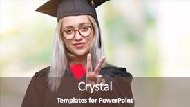  Presentation with young - PPT theme having signing ceremony - young blonde woman wearing graduate background and a tawny brown colored foreground