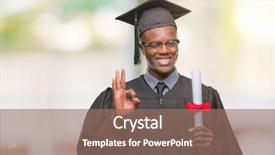  Presentation with african american doctors - Beautiful PPT theme featuring signing ceremony - young graduated african american man backdrop and a coral colored foreground