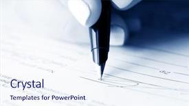  Presentation with agreement signing - Audience pleasing theme consisting of signing contract backdrop and a sky blue colored foreground