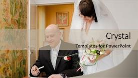  Presentation with marriage - Theme having signing marriage contract background and a mint green colored foreground