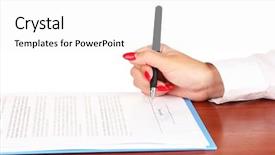  Presentation with versailles treaty - PPT theme with signing of treaty on wooden background and a  colored foreground