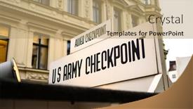  Presentation with checkpoint - Slide set with signpost-at-checkpoint-charlie background and a  colored foreground