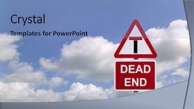  Presentation with dead end street - Presentation enhanced with signpost for a dead end background and a teal colored foreground