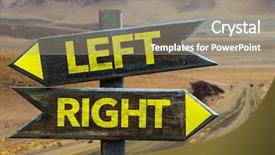  Presentation with oil rig desert - Slide deck with signpost in a desert road background and a gray colored foreground