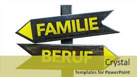  Presentation with german - Slide set with signpost isolated on white background background and a  colored foreground