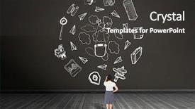  Presentation with dark room for interrogation - Slide deck featuring signpost reading - thoughtful businesswoman against dark room background and a  colored foreground