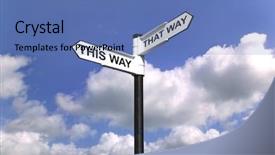  Presentation with saying - Presentation theme with signpost saying this way that background and a teal colored foreground