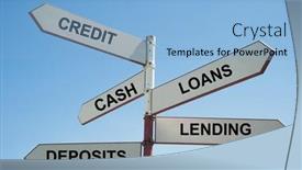  Presentation with banking - Presentation design consisting of signpost-to-banking background and a light blue colored foreground