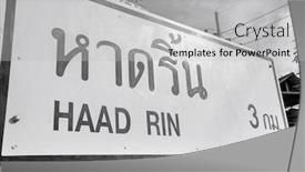  Presentation with thailand - Slide deck featuring signpost-to-haad-rin-koh background and a light gray colored foreground