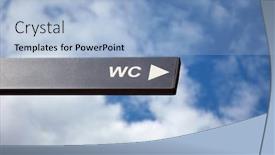  Presentation with toilet - PPT theme with signpost-to-the-toilet-against background and a light blue colored foreground