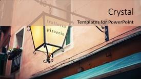  Presentation with pizzeria - Amazing presentation theme having store signs - light advertising on pizzeria backdrop and a coral colored foreground