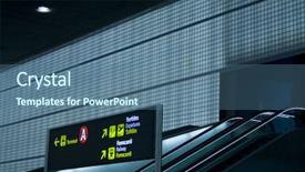  Presentation with airport terminal - Colorful slides enhanced with signs at the airport showing terminal backdrop and a ocean colored foreground