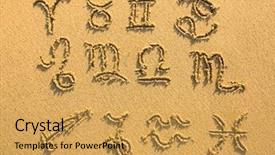  Presentation with zodiac - Colorful slide set enhanced with signs drawn on the facture backdrop and a yellow colored foreground