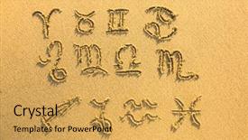  Presentation with zodiac - Presentation featuring signs drawn on the facture background and a yellow colored foreground