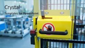  Presentation with economics production - Amazing presentation theme having signs of prohibition on production backdrop and a light blue colored foreground