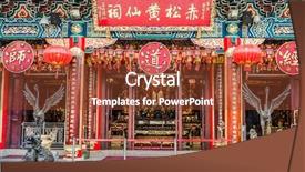  Presentation with hong kon - PPT layouts featuring sik yuen wong tai sin background and a tawny brown colored foreground