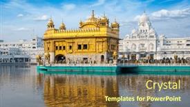  Presentation with india temple - Presentation theme featuring sikh-gurdwara-golden-temple-harmandir and a tawny brown colored foreground