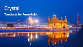  Presentation with india temple - Presentation theme with sikh sacred site gurdwara sri background and a cobalt blue colored foreground