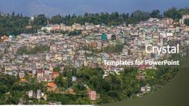  Presentation with sikkim - Presentation theme featuring indian states - beautiful panorama of the gangtok background and a gray colored foreground