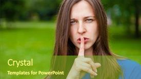  Presentation with beautiful green - Presentation design enhanced with silence against green summer garden background and a tawny brown colored foreground