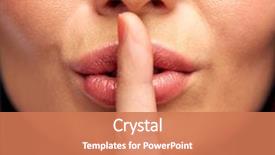  Presentation with lips - Theme featuring silence gesture and beauty concept background and a coral colored foreground