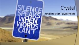  Presentation with desert - Audience pleasing PPT theme consisting of silence speaks when words cant sign with a desert background backdrop and a light blue colored foreground