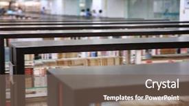  Presentation with researching from books or library - Beautiful presentation featuring silence wisdom - books on library shelves backdrop and a violet colored foreground