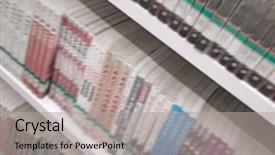  Presentation with books on bookshelf in library - Amazing presentation theme having silence wisdom - books on library shelves backdrop and a light gray colored foreground