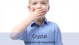  Presentation with mouth - PPT theme having silence wisdom - cute little boy covering mouth background and a  colored foreground
