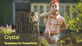  Presentation with mouth - Colorful PPT theme enhanced with silence wisdom - cute little girl covering her backdrop and a tawny brown colored foreground