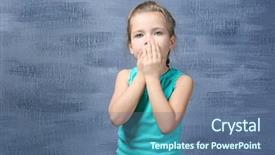 Presentation with wisdom - Presentation theme consisting of silence wisdom - cute little girl covering mouth background and a ocean colored foreground