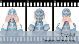  Presentation with wisdom - Presentation theme enhanced with silence wisdom - girl in hood with no background and a light blue colored foreground